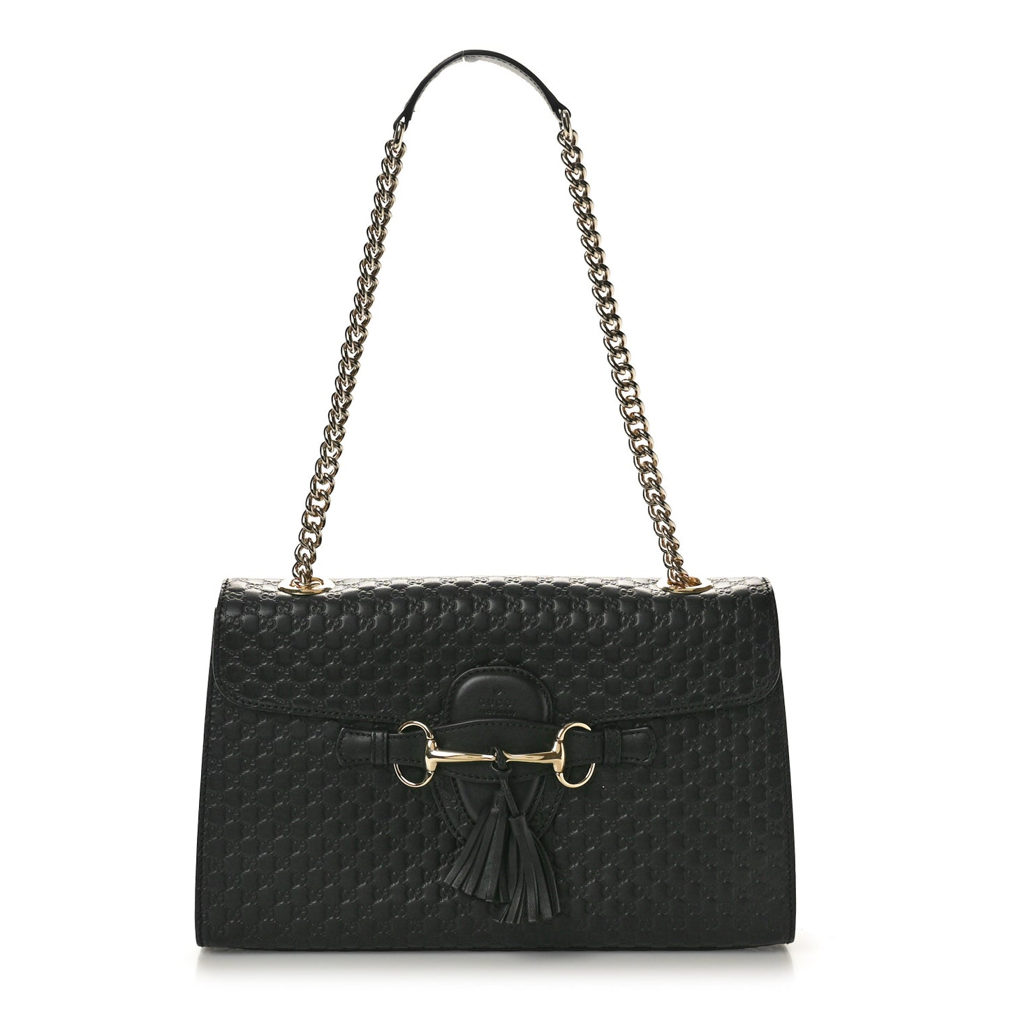 Microguccissima Medium Emily Chain Shoulder Bag Black