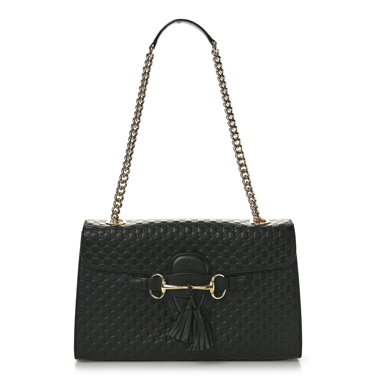Gucci Microguccissima Medium Emily Chain Shoulder Bag Black 1 of 10