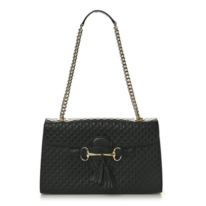 Gucci Microguccissima Medium Emily Chain Shoulder Bag Black 1 of 10