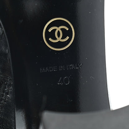 Chanel Crumpled Calfskin Cap Toe Chain Short Boots 40 Black 6 of 7