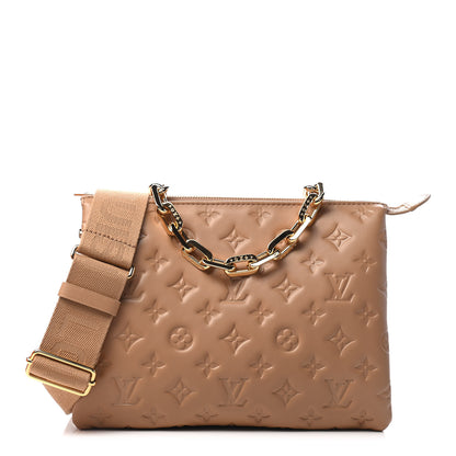 Louis Vuitton Lambskin Embossed Monogram Coussin PM Camel 1 of 8