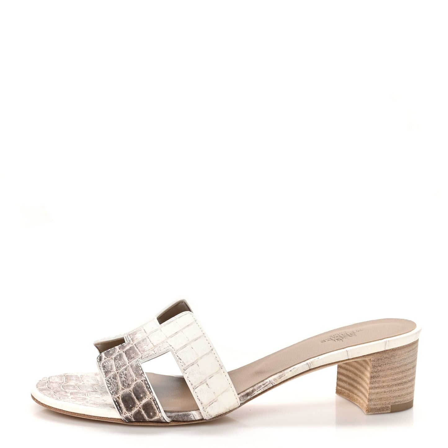 Matte Niloticus Crocodile Himalaya Oasis Sandals 38.5 White