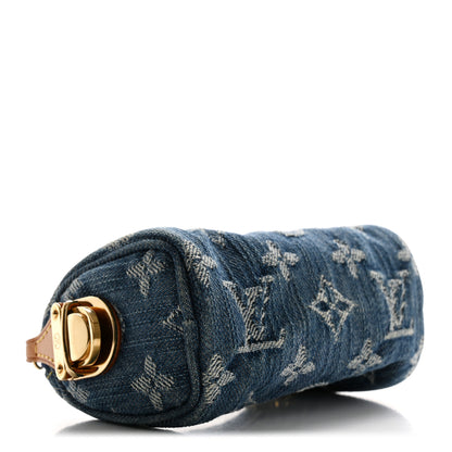 Louis Vuitton Monogram Denim Pochette Speedy PM Key Holder Blue 4 of 9