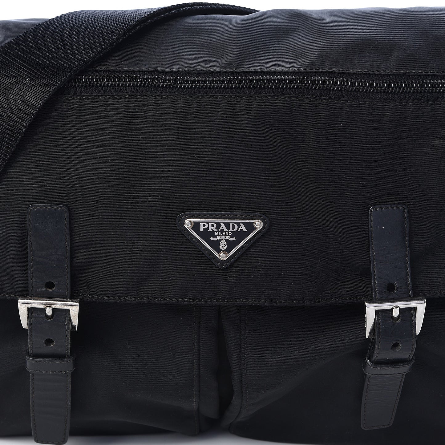 Nylon Vela Messenger Bag Black