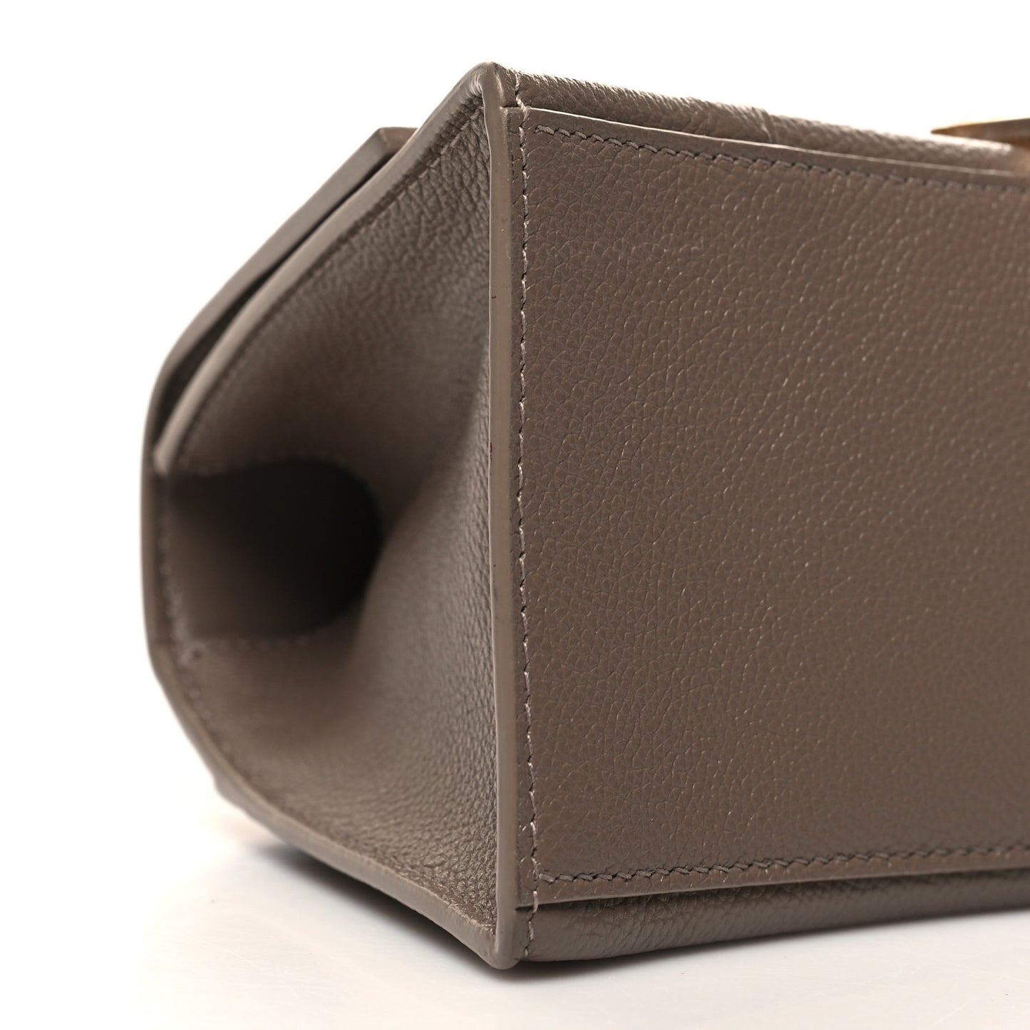 Grained Calfskin Small Hourglass Top Handle Bag Mink Grey