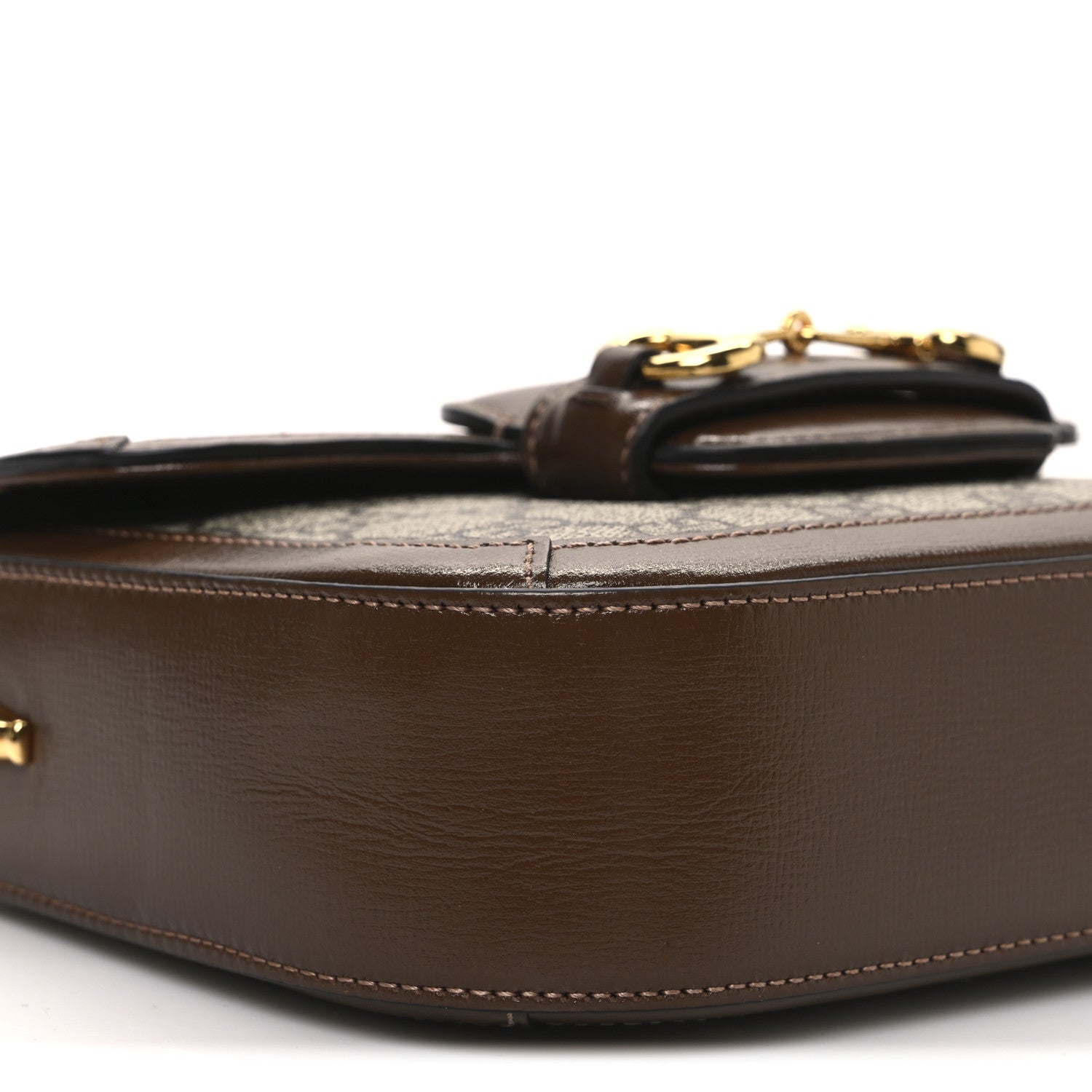 Gucci GG Supreme Monogram Web Mini Horsebit 1955 Shoulder Bag Beige Brown Sugar 9 of 10