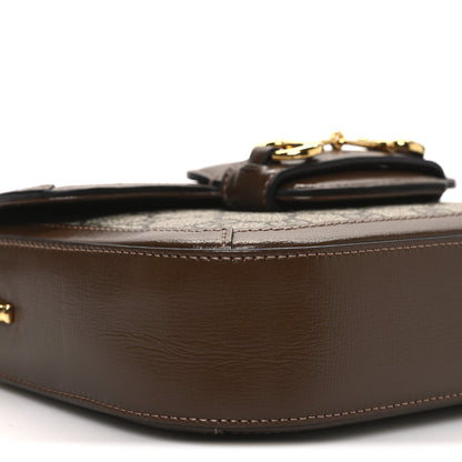 Gucci GG Supreme Monogram Web Mini Horsebit 1955 Shoulder Bag Beige Brown Sugar 9 of 10