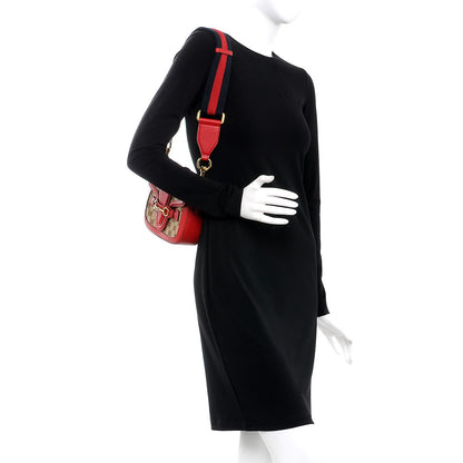 Gucci Monogram Ruinart Calfskin Small Lady Web Shoulder Bag Beige Ebony Hibiscus Red 2 of 7