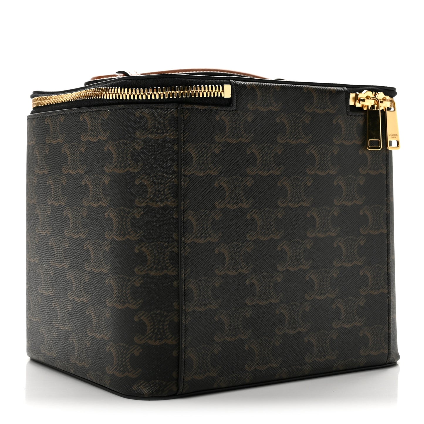 Triomphe Canvas Calfskin Square Vanity Case Tan