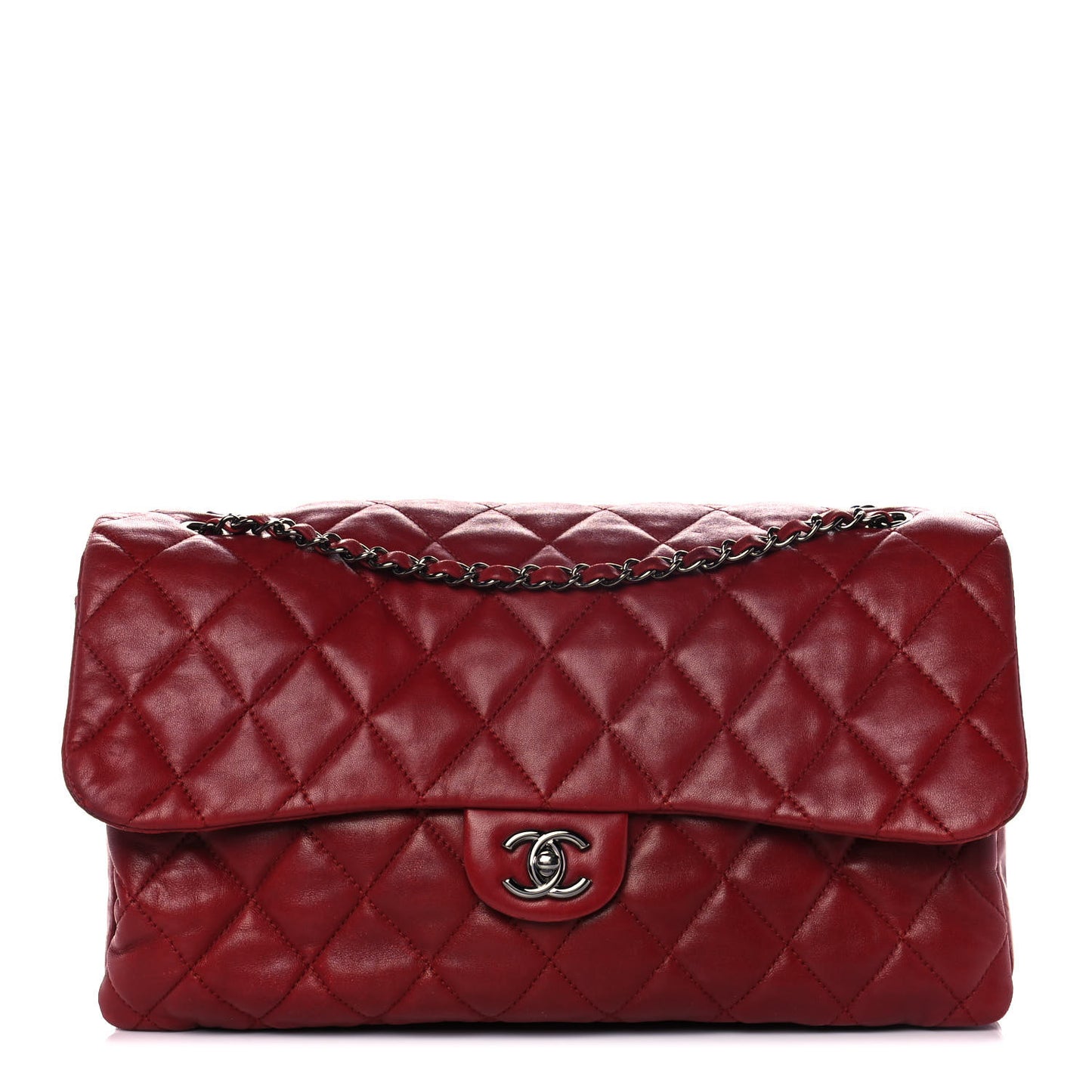 Lambskin Quilted Chanel 3 Maxi Flap Bag Red