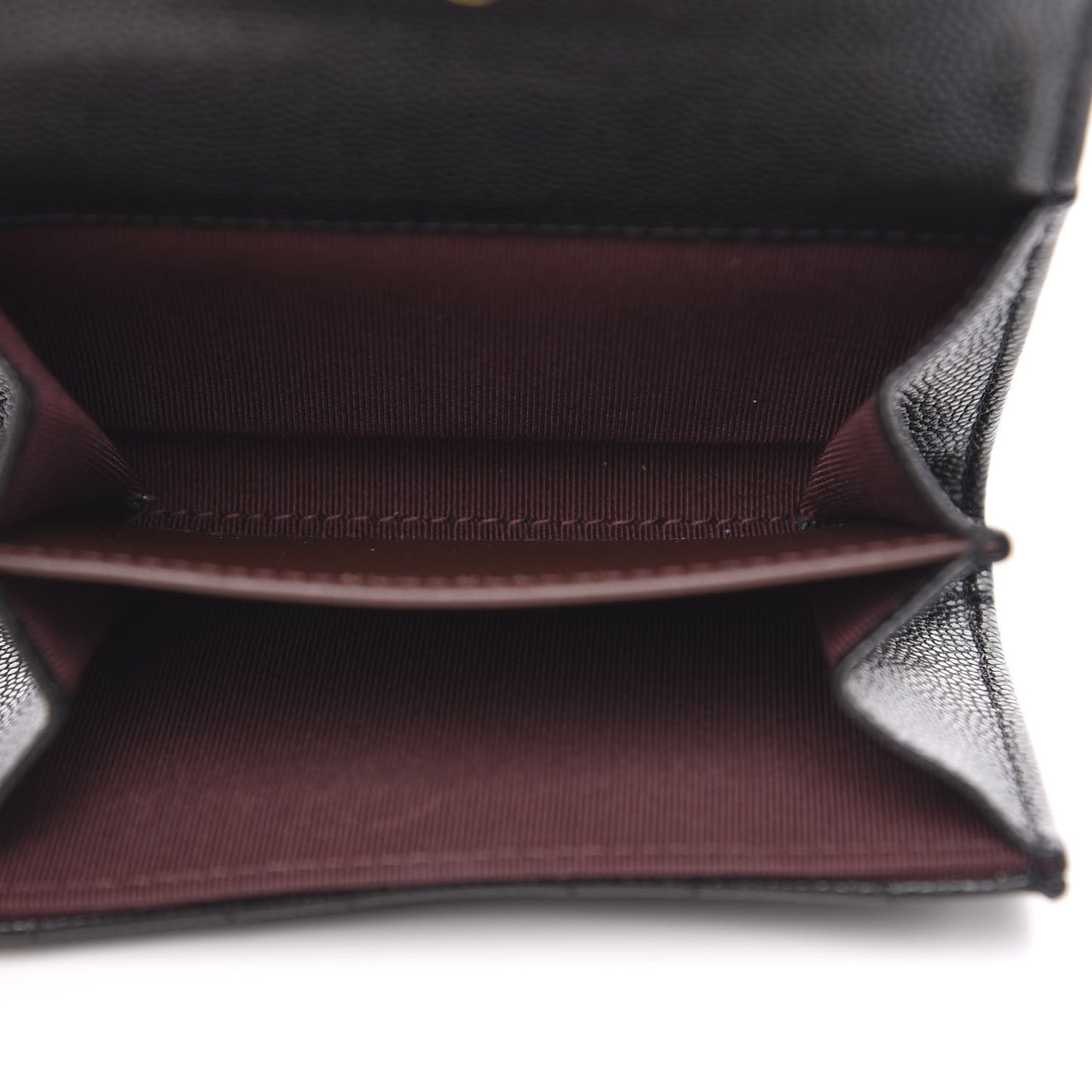 Caviar Quilted Flap Card Holder Chain Wristlet Black