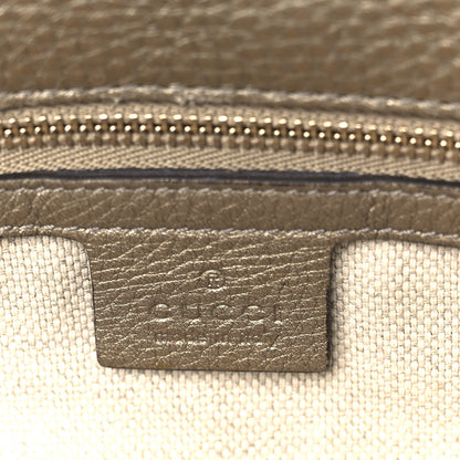 Gucci Metallic Pebbled Calfskin Medium Soho Clutch Golden Beige 6 of 9
