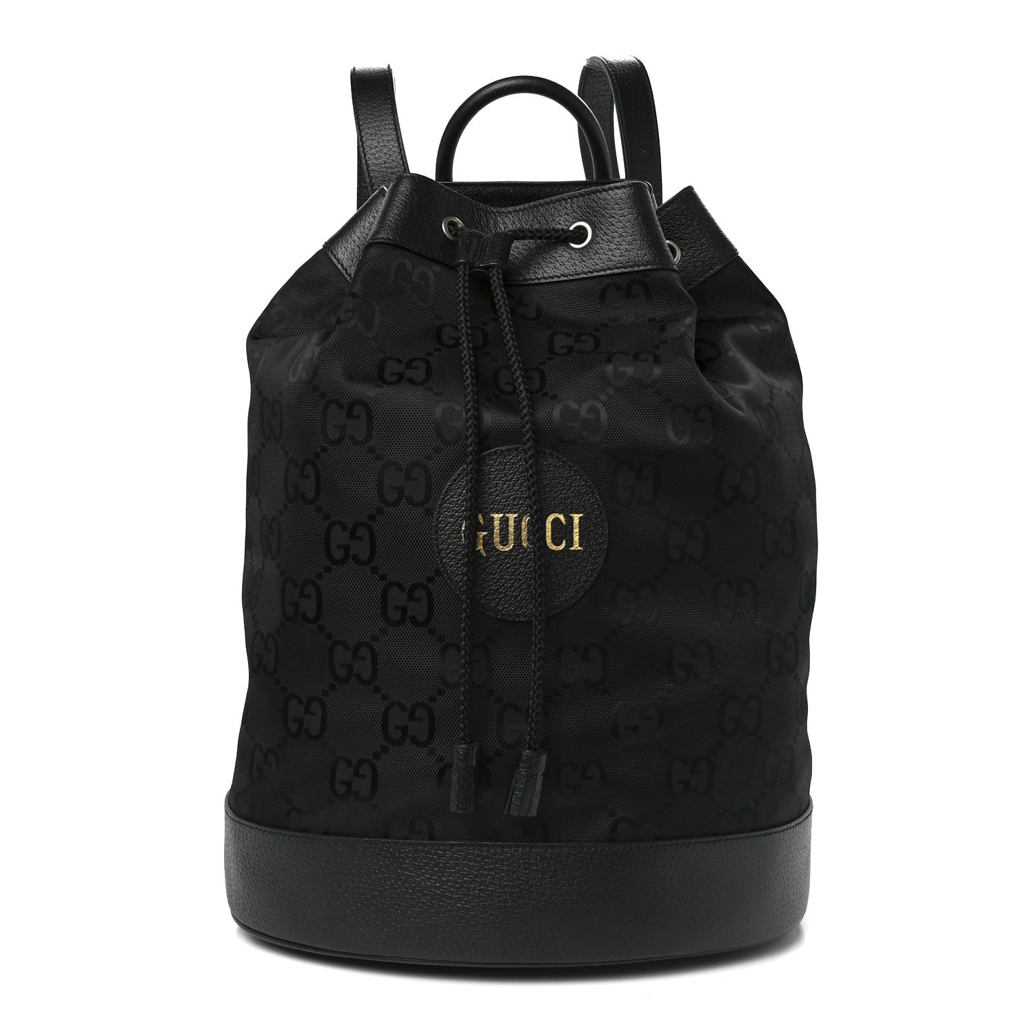 Gucci Econyl Nylon Monogram Off The Grid Drawstring Bucket Backpack Black 1 of 12