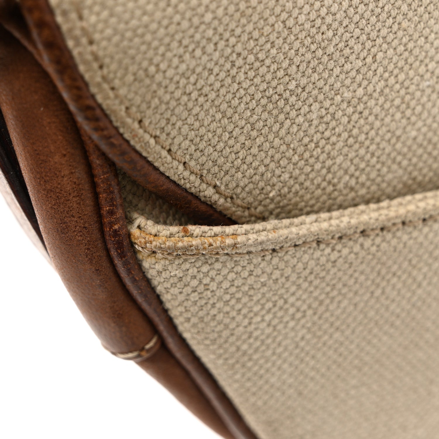 Christian Dior Canvas Calfskin Saddle Bag Beige 11 of 13