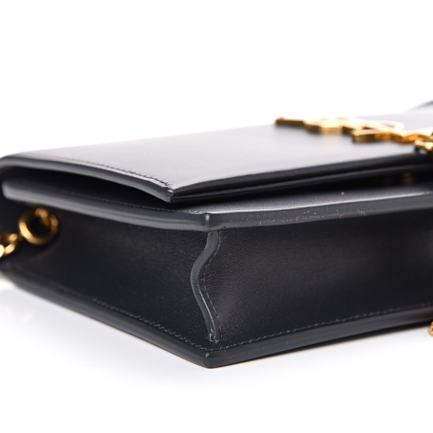 Smooth Calfskin Classic Monogram Kate Tassel Chain Wallet Black