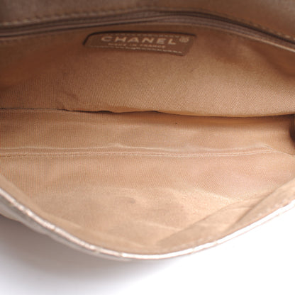Chanel Calfskin Quilted Roll Clutch Metallic Gold 7 of 8
