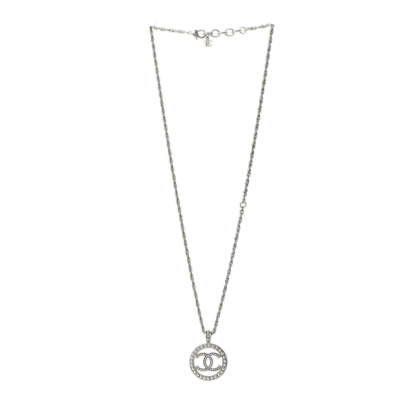 Pearl CC Round Pendant Necklace Gold