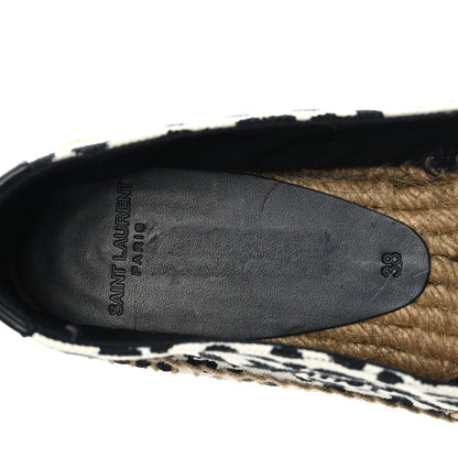 Saint Laurent Canvas Leopard Print Espadrilles 38 Latte Black 6 of 6