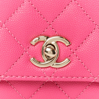 Chanel Caviar Quilted Extra Mini Coco Handle Flap Rose 9 of 12
