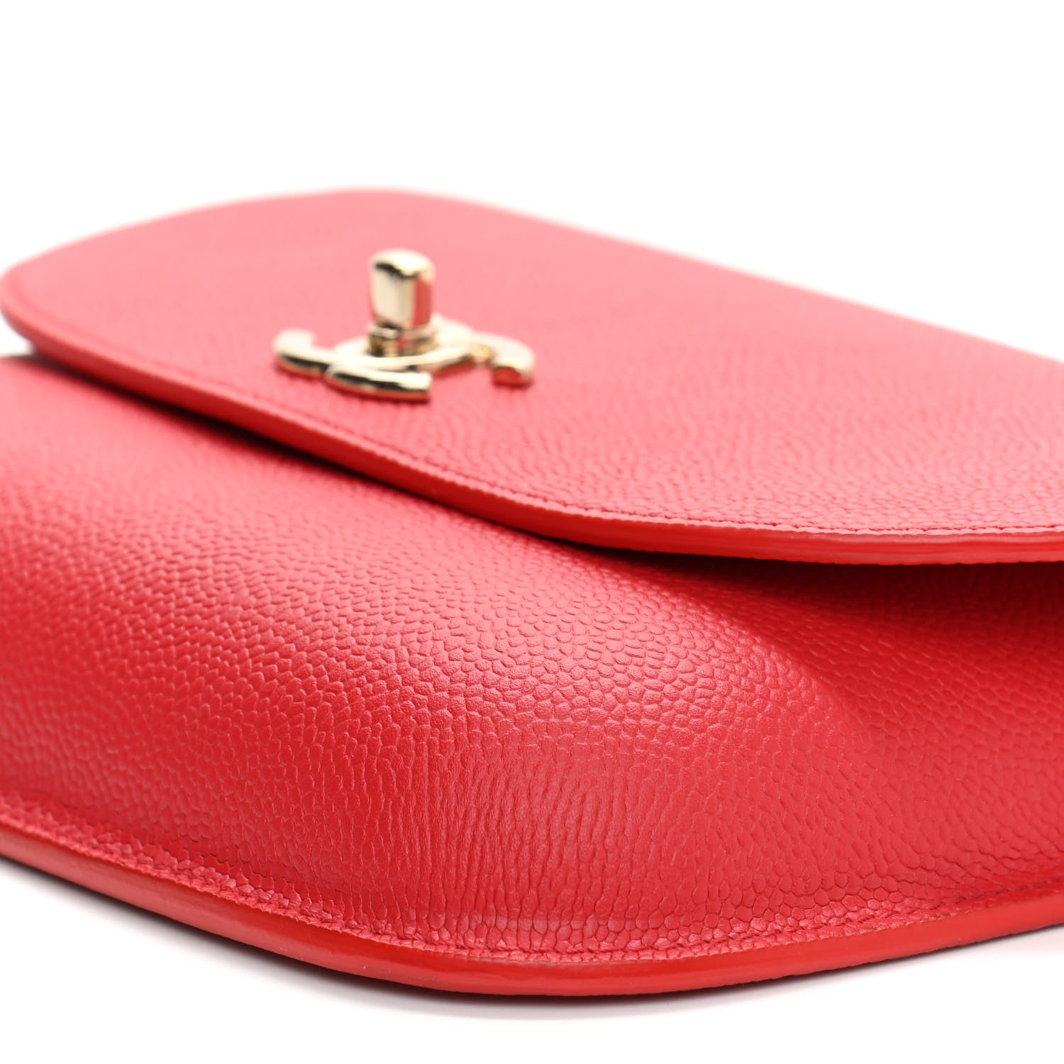 Chanel Caviar Flap CC Shoulder Bag Red 9 of 9