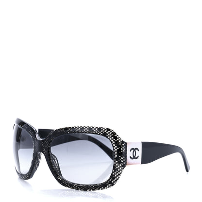 Chanel Acetate CC Lace Effect Sunglasses 5146 Black White 1 of 8