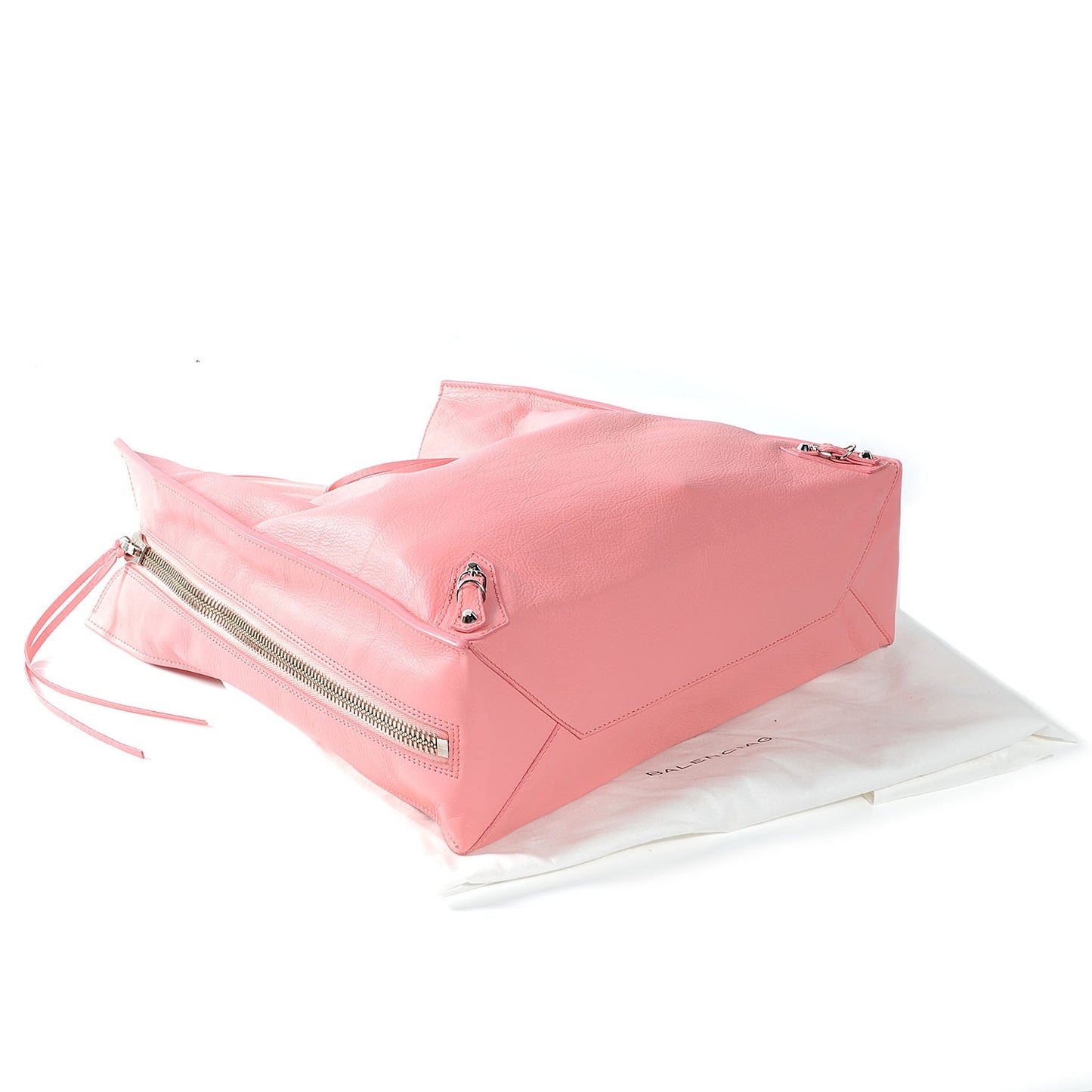 Veau Souple Papier Ledger Zip Around Rose Flamingo
