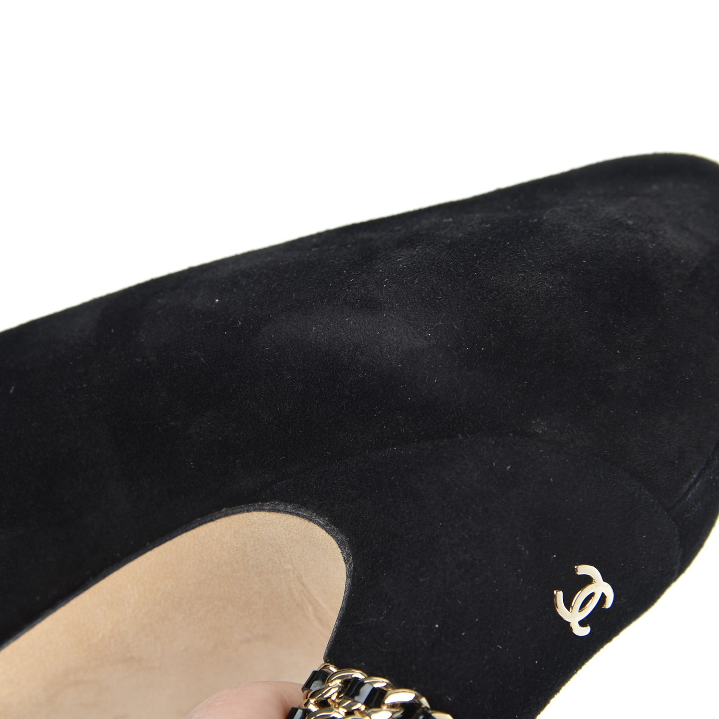 Suede Cap Toe CC Pumps 38 Black