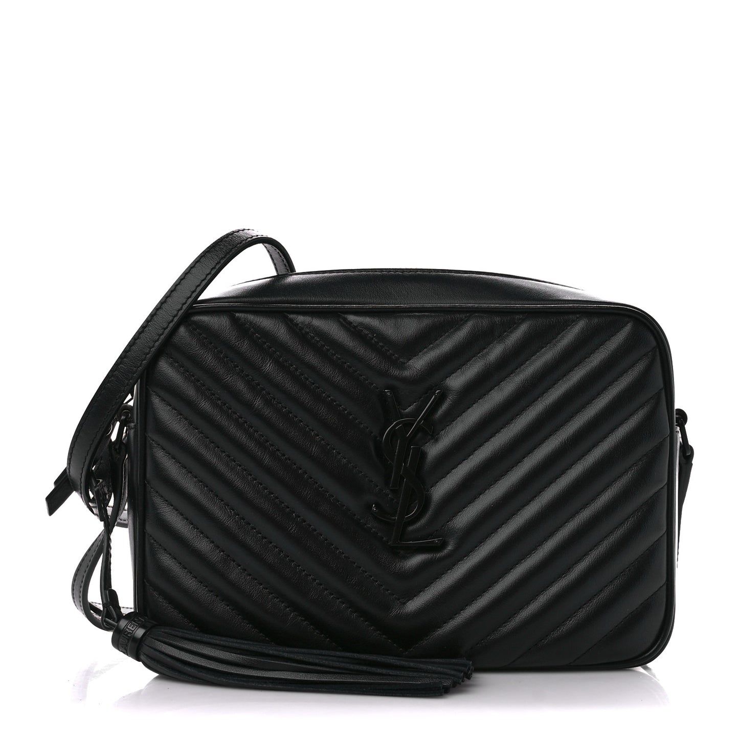 Calfskin Matelasse Monogram Monochrome Lou Camera Bag Black