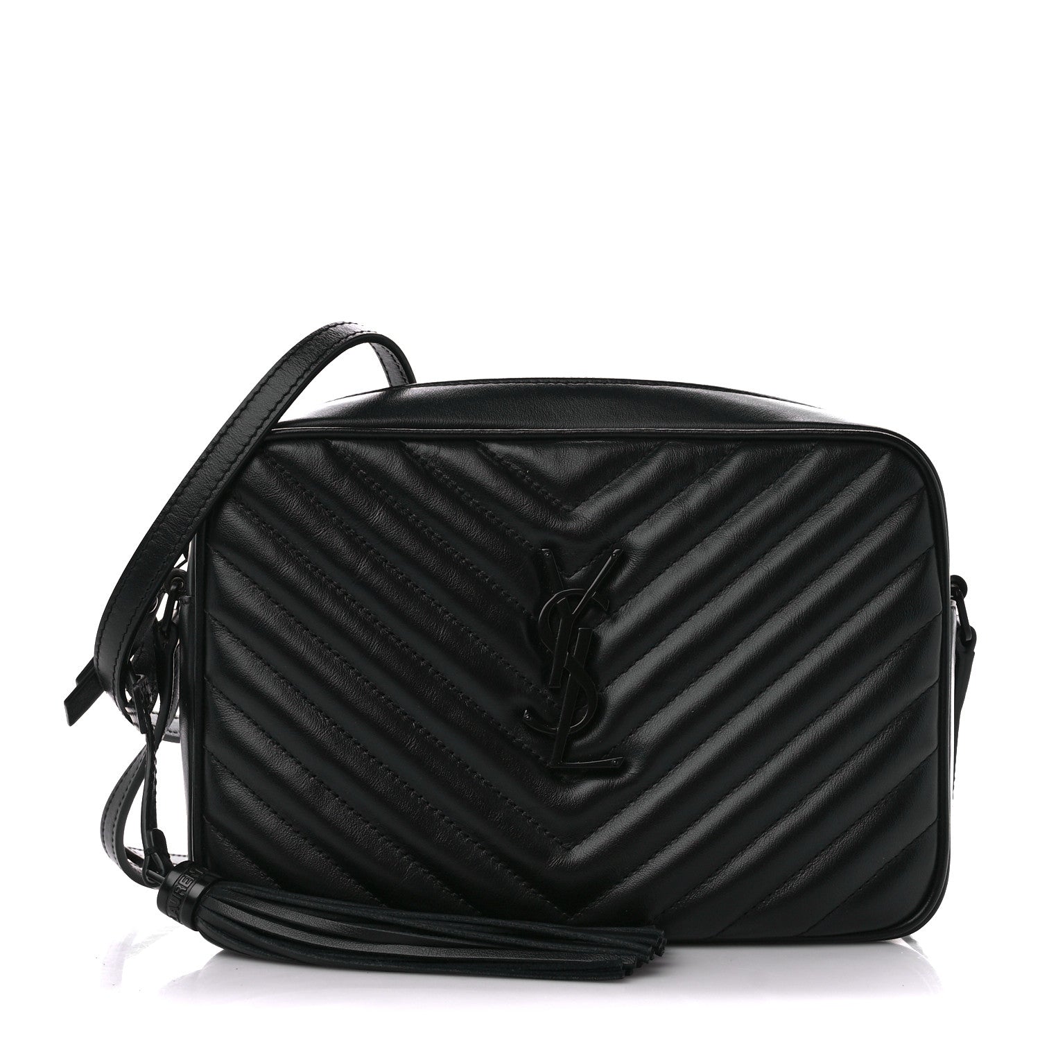 Saint Laurent Calfskin Matelasse Monogram Monochrome Lou Camera Bag Black 1 of 11