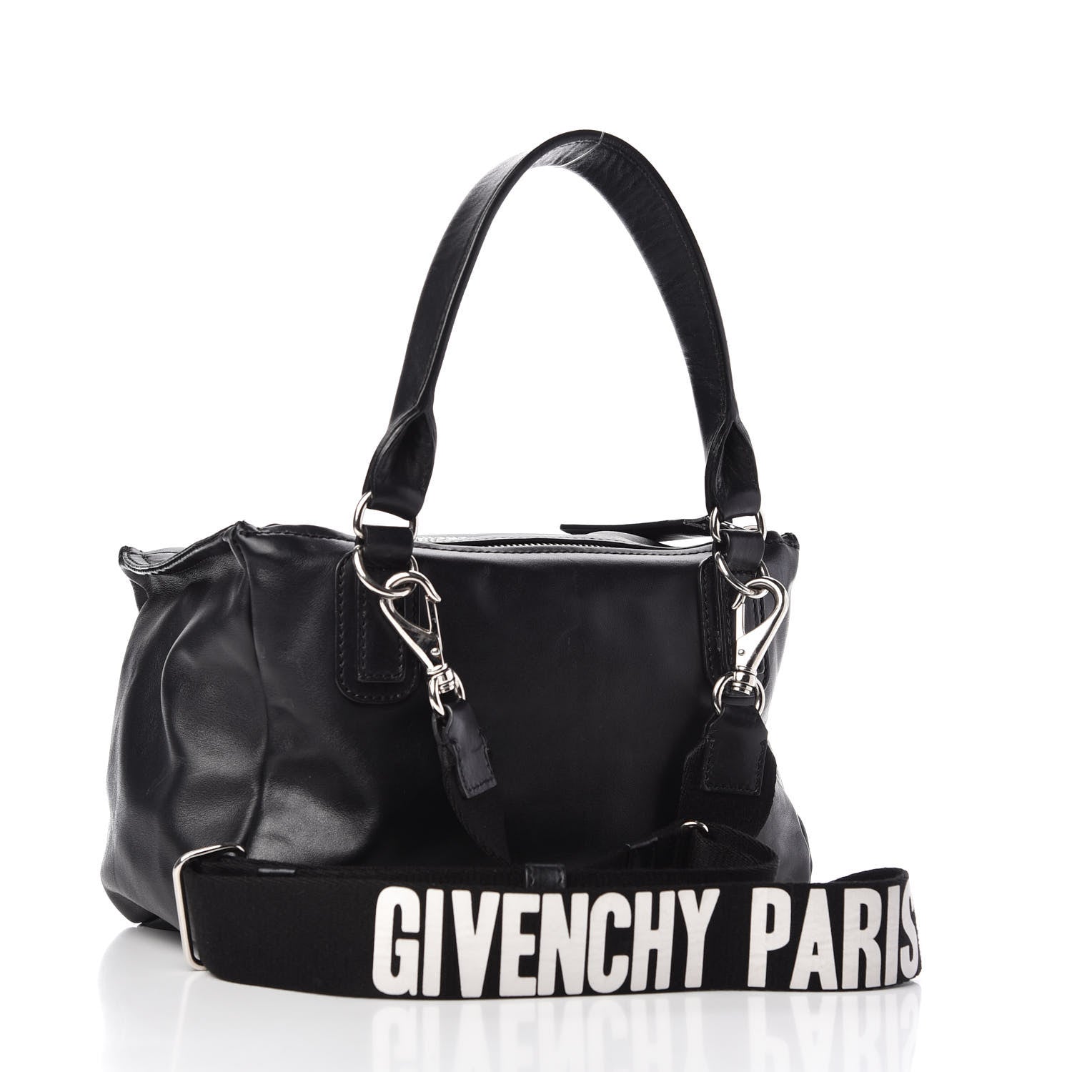 Givenchy Calfskin Medium Pandora Logo Strap Black 3 of 10