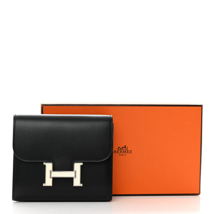 Hermes Allegro Constance Compact Passant Glow Wallet Black 10 of 10