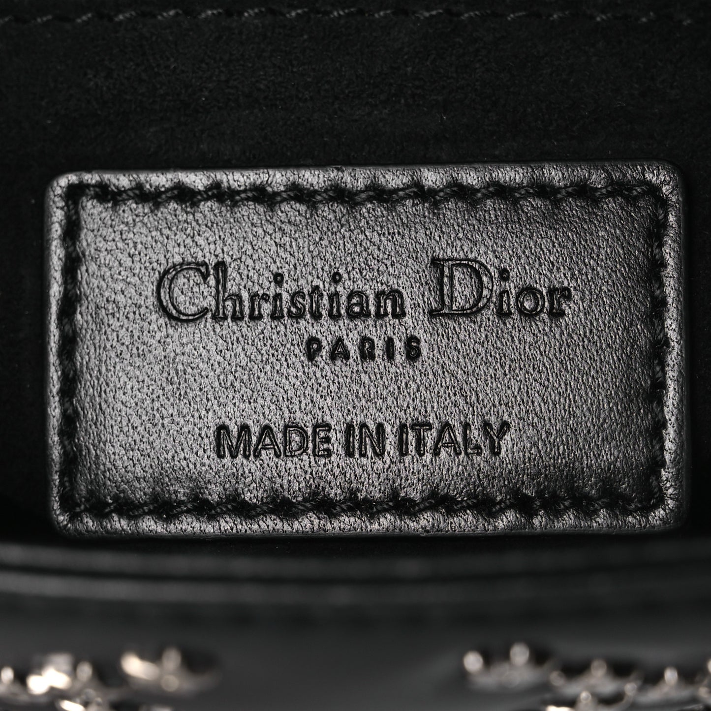Lambskin Cannage Lucky Star Studded Mini Lady Dior Black Black