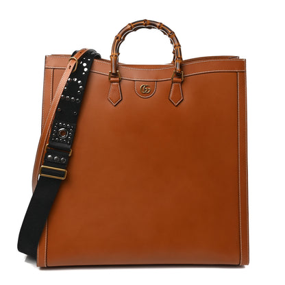 Gucci Calfskin Studded Maxi Diana Tote Bag Cuir 1 of 8