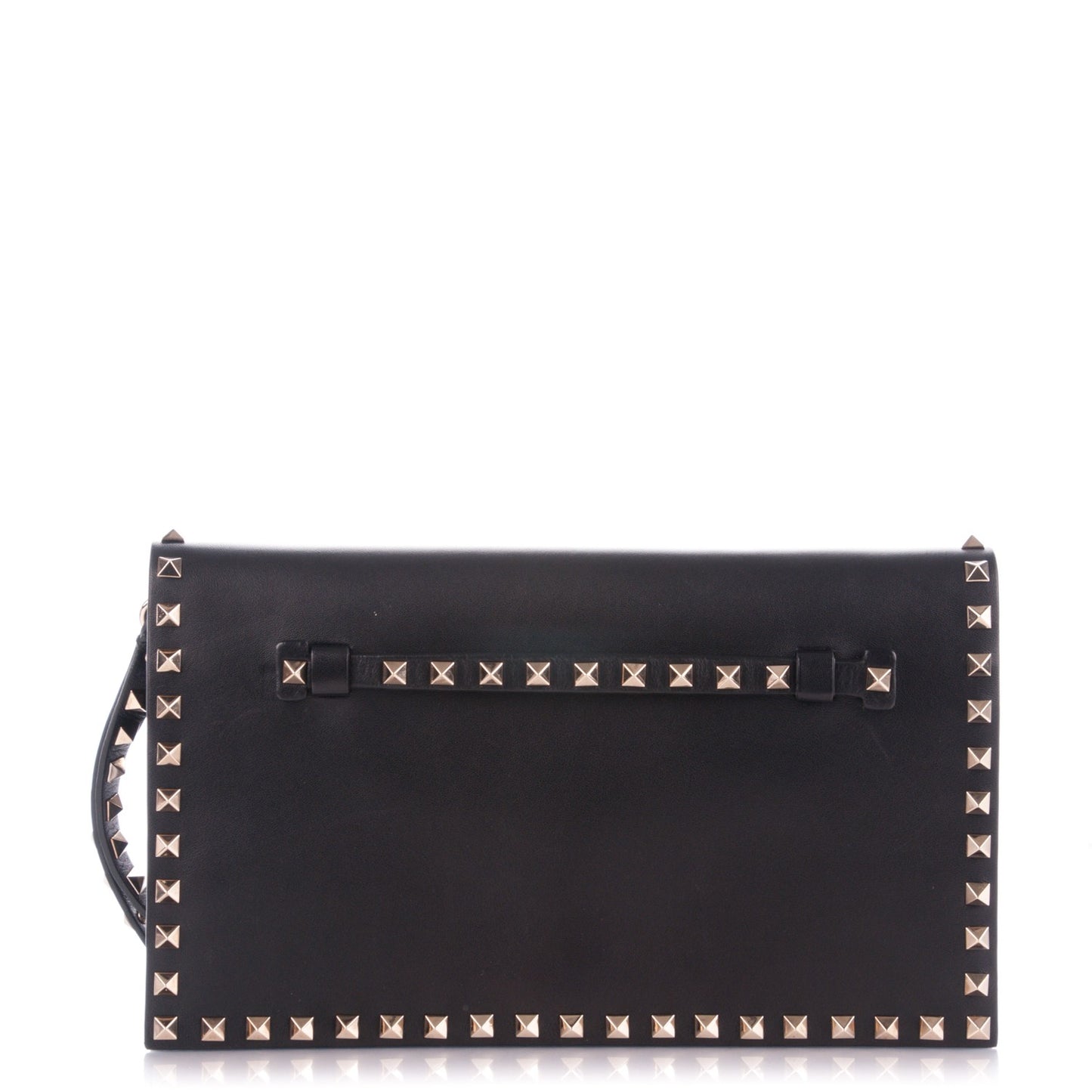 Nappa Rockstud Wristlet Clutch Black