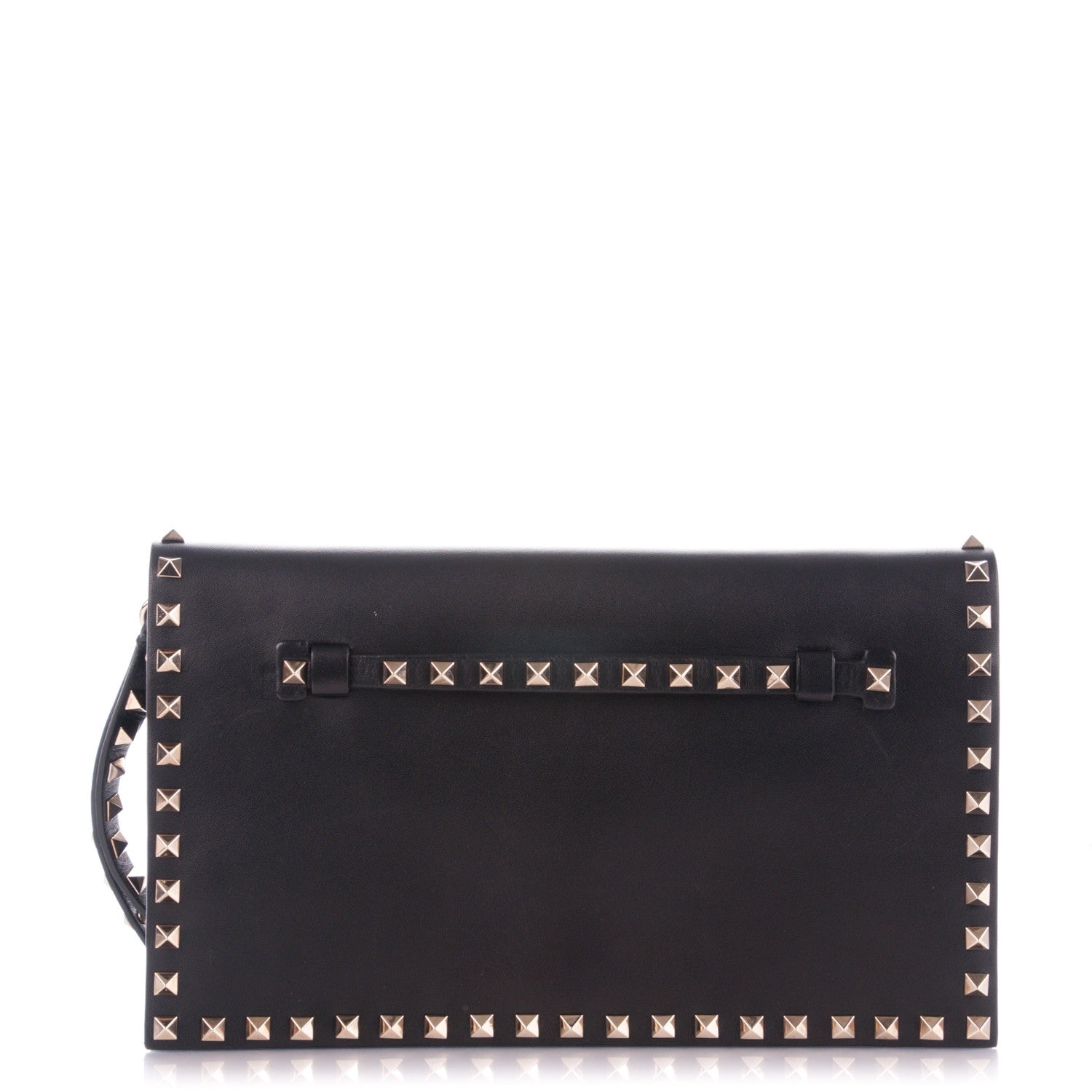 Valentino Garavani Nappa Rockstud Wristlet Clutch Black 1 of 9