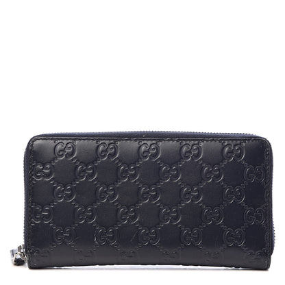 Gucci Guccissima Zip Around Wallet Blue 1 of 10