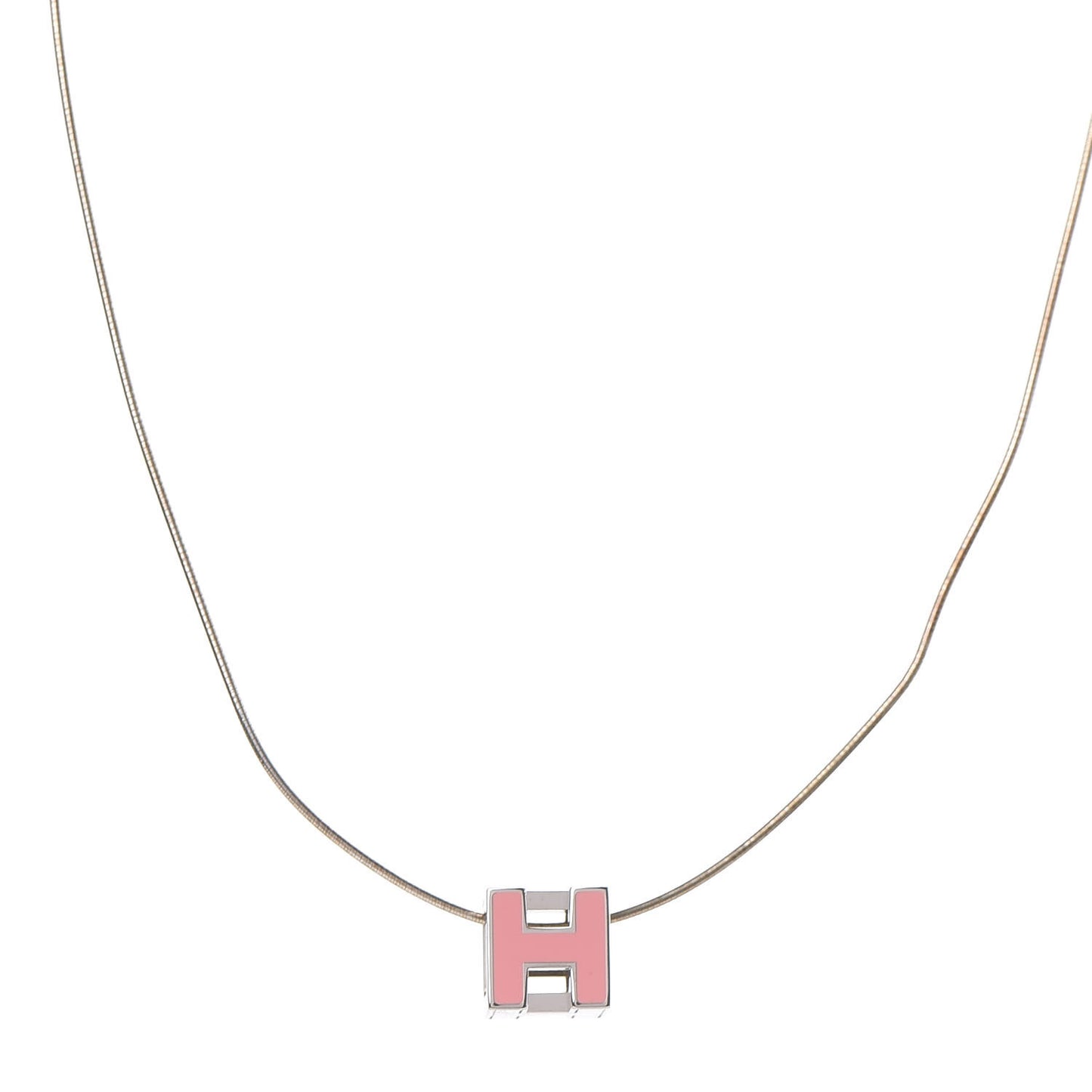 Lacquered Cage d'H Pendant Necklace Rose