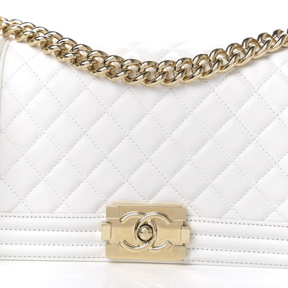 Chanel Lambskin Quilted Medium Boy Flap White 9 of 10