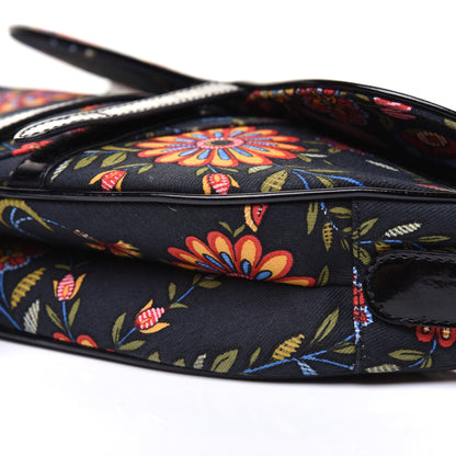 Christian Dior Canvas Floral Saddle Bag Black 8 of 16