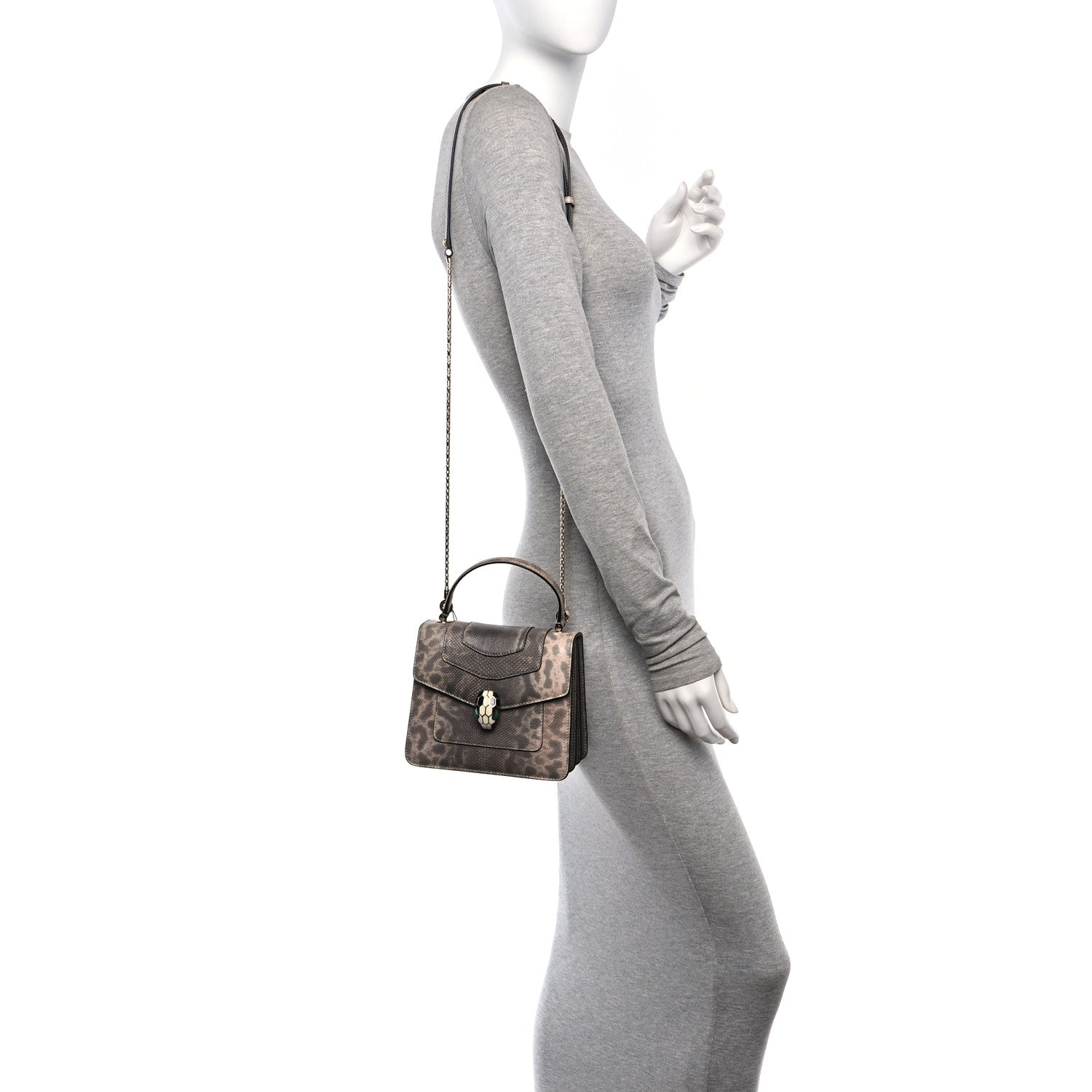 Bulgari Shiny Karung Serpenti Forever Top Handle Brown 2 of 12