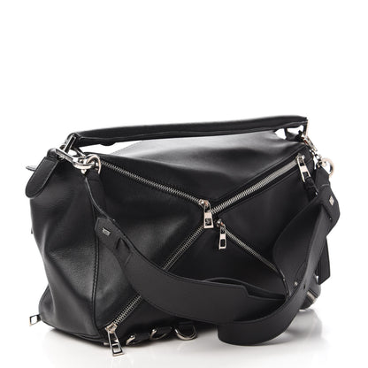 Loewe Calfskin Zipper Puzzle Bag Black 3 of 9