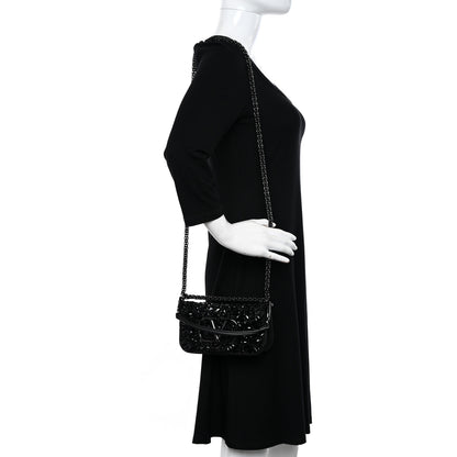 Valentino Garavani Crystal Nappa Monochrome Vlogo Small Loco Shoulder Bag Black 2 of 18