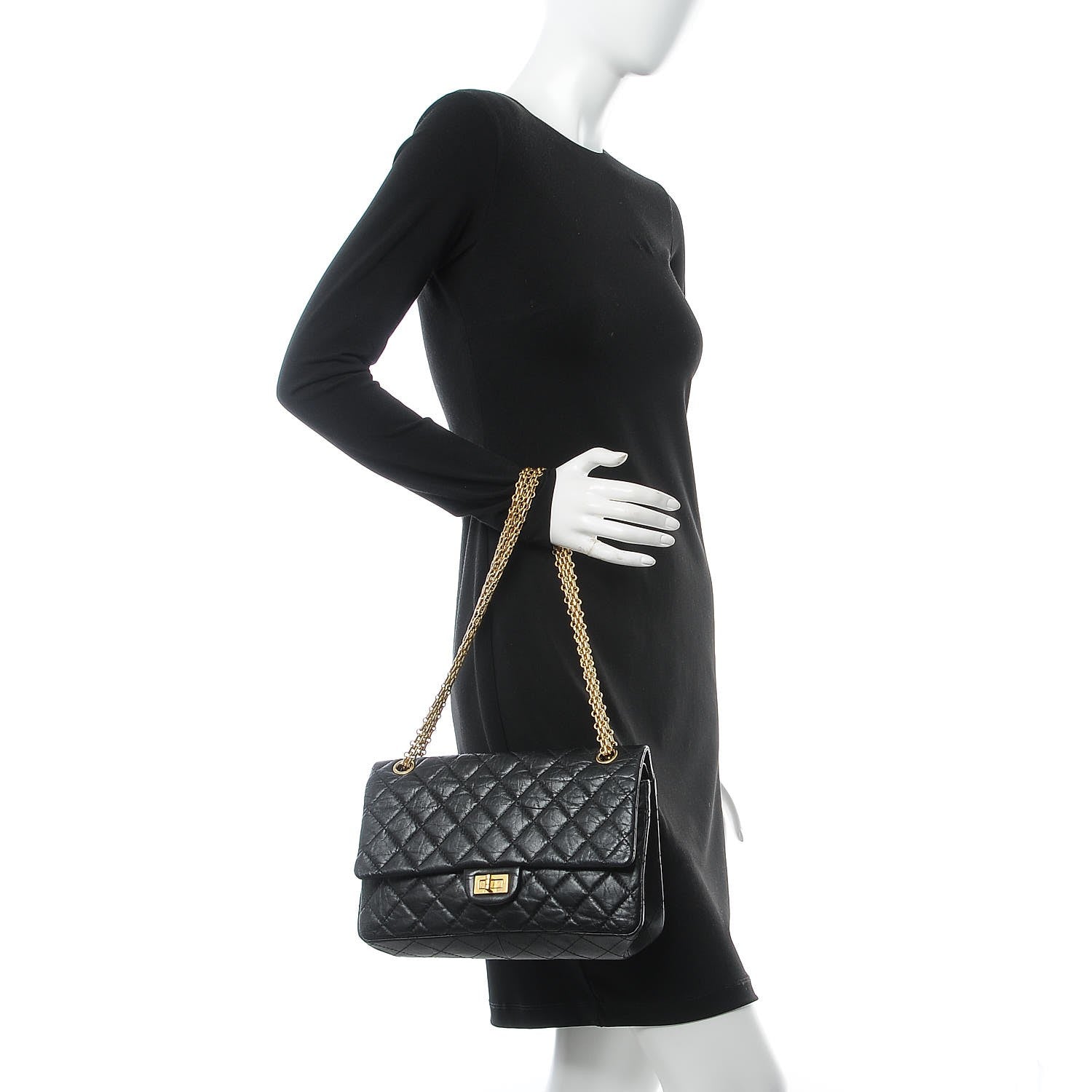 Chanel Aged Calfskin Quilted 2.55 Reissue 226 Flap Black 2 of 8
