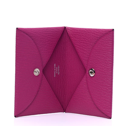 Hermes Chevre Mysore Calvi Card Case Rose Pourpre 3 of 5