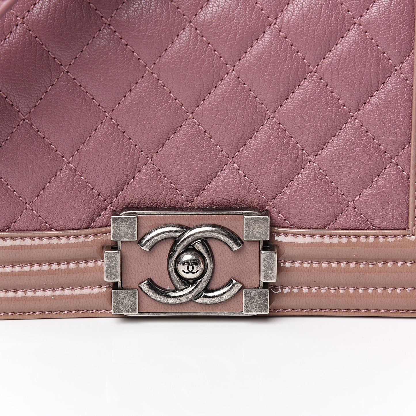 Goatskin Quilted Patent Small Duo Boy Flap Pink
