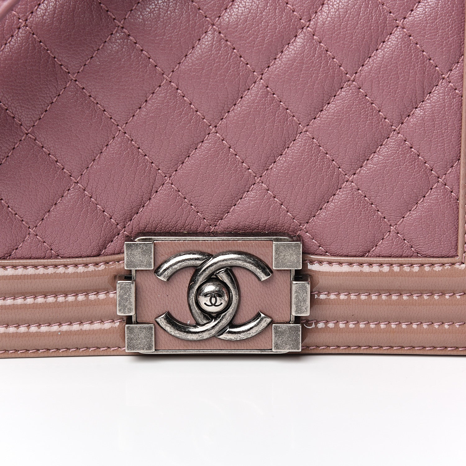 Chanel Goatskin Quilted Patent Small Duo Boy Flap Pink 9 of 10