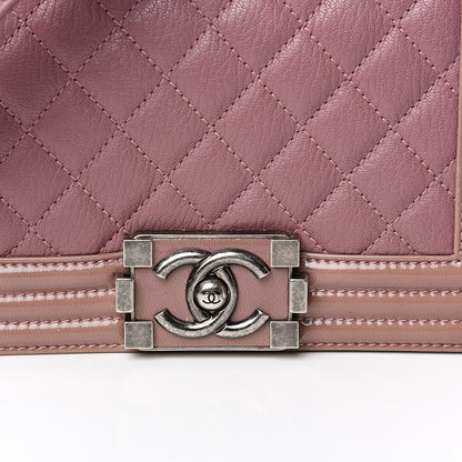 Chanel Goatskin Quilted Patent Small Duo Boy Flap Pink 9 of 10
