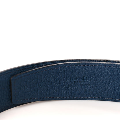 Hermes Box Togo 32mm Au Carre H Belt 85 34 Black Bleu De Malte 3 of 7