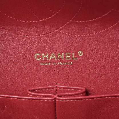 Chanel Lambskin Chevron Quilted Jumbo Double Flap Dark Red 7 of 15