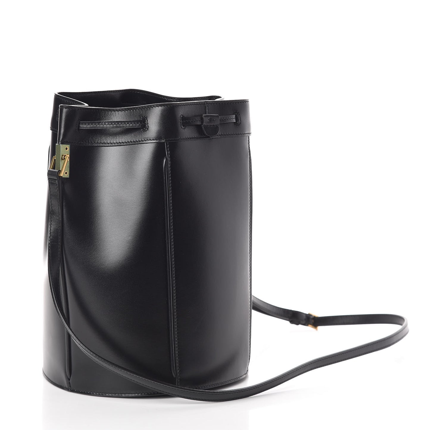 Smooth Calfskin Medium Talitha Bucket Bag Black